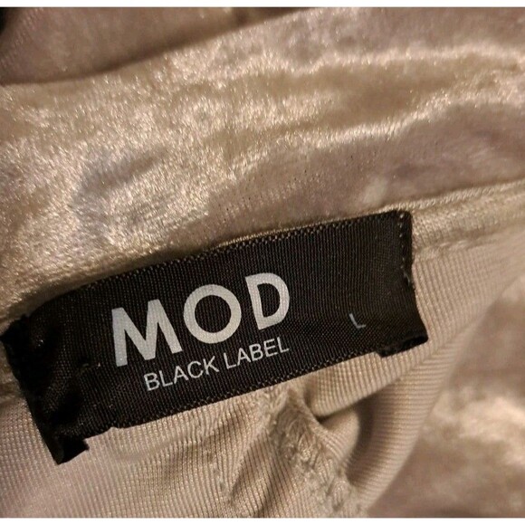 Mod  Black Label Velour Zipper Jacket Women's Size L Silver Gray Long Sleeve Top - Picture 3 of 6